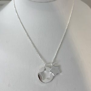 Sterling Silver Double Star Necklace NWOT